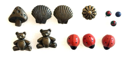 x13 tachuelas para pulgar vintage empujones setas Ladybugs conchas osos Foto 1 de 4