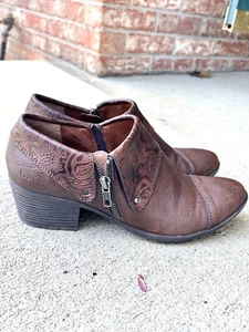 BOC Women’s Slip On Comfort Clogs Shoes Size 8.5 Brown/embossed Cate19 - Picture 1 of 13