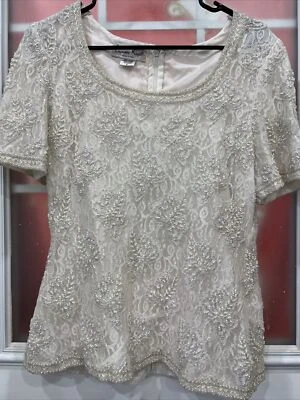 IMPRESIONANTE Top Vintage Lawrence Kazar Cuentas L Foto 1 de 4