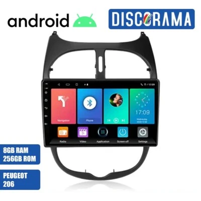 AUTORADIO ANDROID 8/256GB PEUGEOT 206 2001-2008 STEREO AUTO TOUCH 9" WIFI NAVI - Immagine 1 di 4