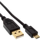 5x kabel InLine Micro-USB2.0 USB-A wtyczka do wtyczki micro-B czarny/złoty 3m