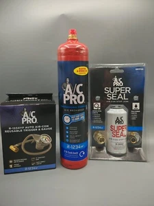 Kit de recarga de gas aire acondicionado A/C PRO GATILLO DE GAS MEDIDOR Super Sello - Imagen 1 de 14