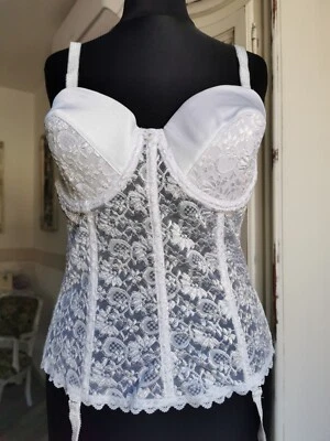 aufwendige filigrane Corsage mit Spitze, Braut   Brautcorsage weiß 85C, NEU 129€ - Bild 1 von 4
