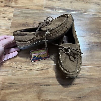 NEW LIL' DURANGO Little Kid Sz 3 Santa Fe Moccasin Loafer Shoe Brown Suede - Image 1 of 4
