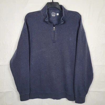 Polo Ralph Lauren Men's Double-Knit Jersey Quarter-Zip Pullover Blue 3XLT - Image 1 of 4
