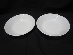 Wedgwood Bone China Strawberry and Vine - 2 Coupe Cereal Bowls - Embossed White - Picture 1 of 3