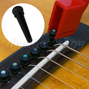 12 x Ebony Folk Guitar Bridge Pins Pegs String Hold Pins White Pearl - Picture 1 of 6