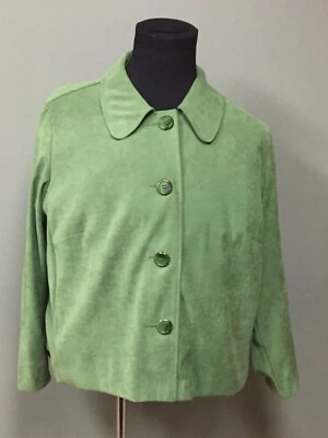 Chaqueta de gamuza sintética Briggs New York verde talla 20W para mujer Foto 1 de 4