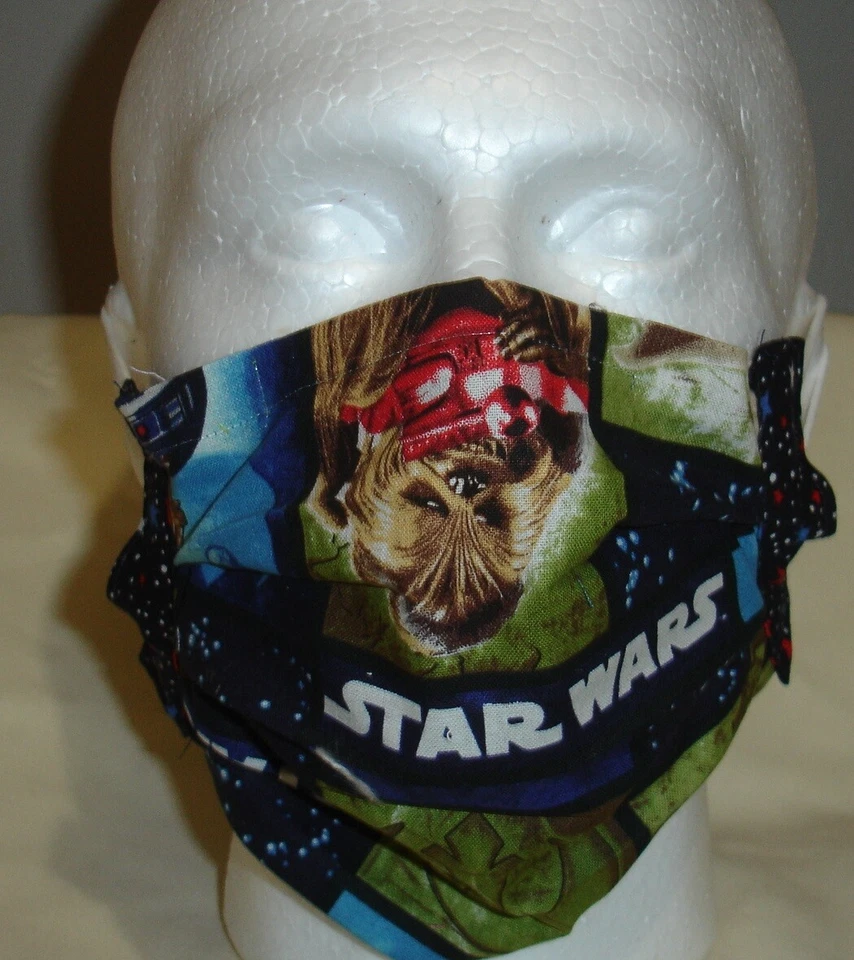 Mascarilla facial de algodón de EE. UU., cubierta facial, hecha a mano con tela masticable de Star Wars ENVÍO RÁPIDO Foto 1 de 1