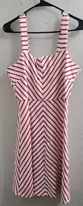 DRAPER JAMES Women's Sz Large Red And White Striped Dress NWT - Picture 1 of 8
