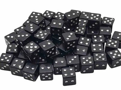 Cuentas de dados acrílicas negras Cantidad: 18 Foto 1 de 2