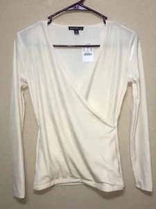 J Crew Mercantile Wrap Blouse Vneck Top Velvet Cream K5027 Womens Size XXS NEW - Picture 1 of 6
