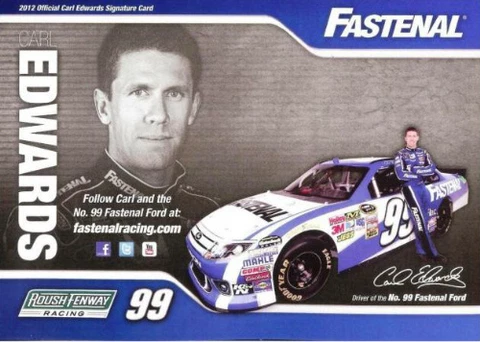 2012 CARL EDWARDS "FASTENAL" #99  NASCAR SPRINT CUP SERIES POSTCARD Cover