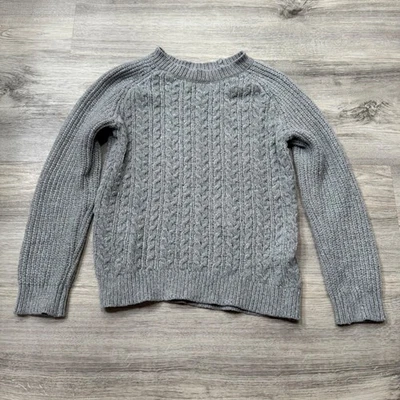 Pink Republic Cable Knit Sweater Gray Kids Girl Raglan Long Sleeve - Image 1 of 3