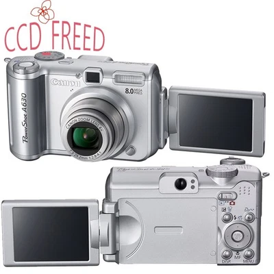 Canon PowerShot A630 Digital Camera 8 MP 4X Optical Zoom English Language Silver - Image 1 of 4