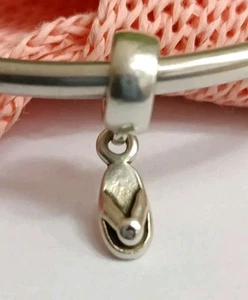 Pandora Thong Flip Flop Silver Dangle with CZ Stone #790428CZ - Picture 1 of 6