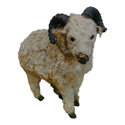 1900s Old Antique Vintage Leader & Original Goat Hair Embossed Figure / Statue - Image 1 of 4