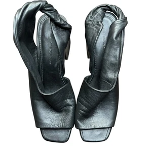 Sigerson Morrison Shoes Womens Size 10 Leather Block Heel Twist Sandals Slides - Picture 1 of 11