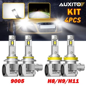 4pcs Auxito 9005 H11 LED Headlight Bulbs High Low Beam Combo Kit 40000LM Bright - Picture 1 of 12