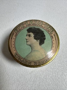 Antique Eye-Lash-Ine Tin Eyelash Remedy Beauty Make Up Quack Medicine - Picture 1 of 6