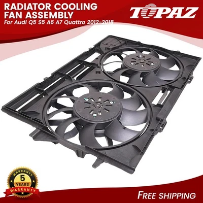 Radiator Cooling Fan Assembly Fits Audi Q5 S5 A6 A7 Quattro 2012-2018 4H0121207B - Image 1 of 4