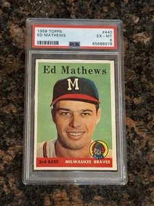 1958 Topps Eddie Mathews  #440 Baseball Card PSA 6 - Picture 1 of 2