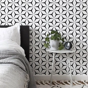 Wall Paper Peel and Stick Modern Black and White Wallpaper Peel and Stick Boh... - Picture 1 of 6