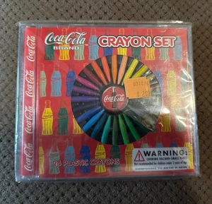 Vintage Coca-Cola Crayon Set in CD Case Set of 24 Plastic Crayons ~ New & Sealed - Picture 1 of 2
