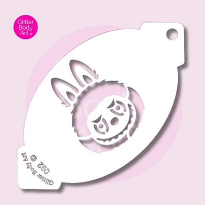 GLITTER BODY ART LTD Bubu Face Paint Stencil Template 092 - Reusable Kids Facepainting party