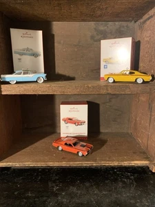 3 Hallmark Keepsake Classic American Car Series Orn’s.  Vic,GSX & Eliminator. - Picture 1 of 13