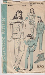 1006 HOLLYWOOD c.1940s - PIJAMA - Talla 14 B32" - Imagen 1 de 2