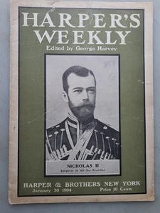 Harpers Weekly - January 30, 1904 - CZAR Nicholas II Cover - Picture 1 of 3