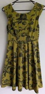 Princess Highway Women's Dress Size 6 Olive Green Floral Cotton Blend Sleeveless - Picture 1 of 17