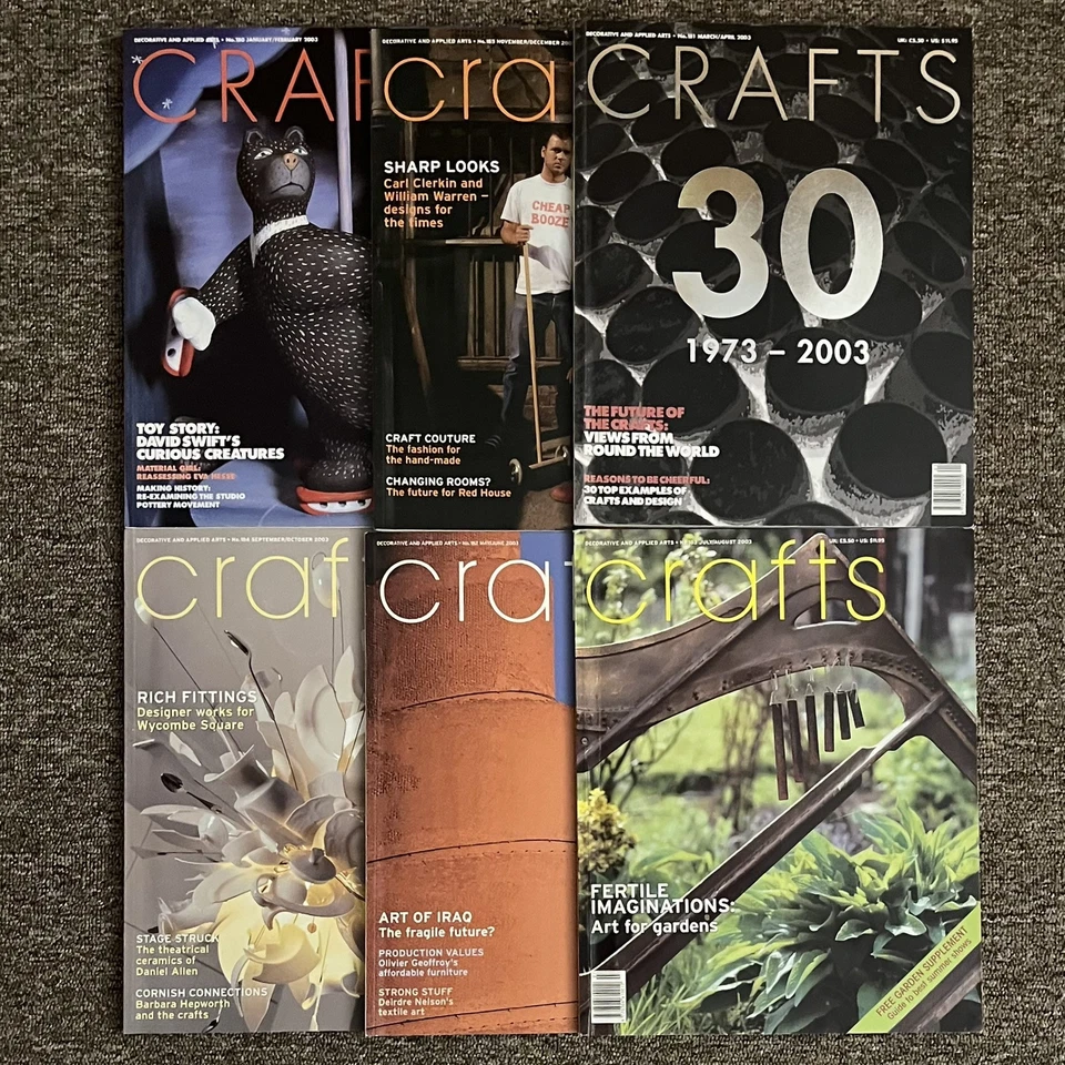 6x Crafts Council UK Magazines year 2003, issues 180, 181, 182, 183, 184, 185 - Image 1 of 1
