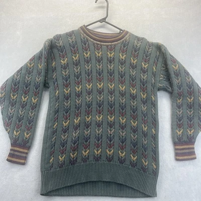Suéter de Algodón Tejido con Cable Grueso Verde Multicolor Gant Salado para Hombres M De Colección Foto 1 de 4