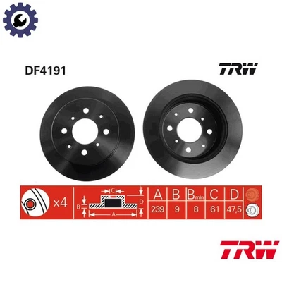 2x BRAKE DISC DF4191 FOR ACURA HONDA FIT/II/MONOCAB/III/ARIA LEGEND/IV NSX 1.5L - image 1 of 4