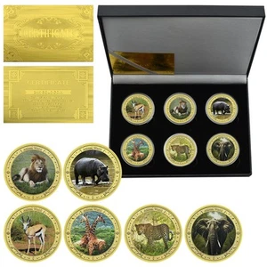 6pcs/box African Animal Golden Challenge Coins Fans Collectibles Ornament Medals - Picture 1 of 10