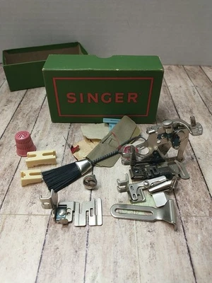 Vintage Singer Simanco Low Shank Sewing Feet 4 Attachments w/ box 36865 120598 - Image 1 of 4