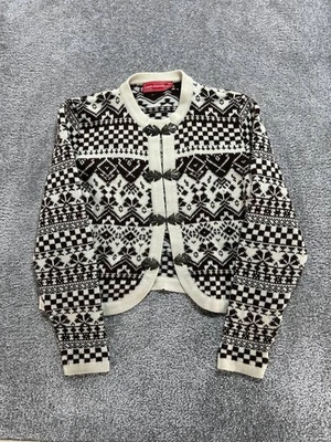 Cardigã Alain Manoukian suéter feminino 2 multicolorido malha apertada Fair Isle Nordic - Imagem 1 de 4