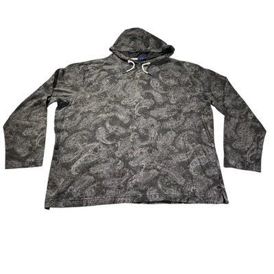 Sudadera con Capucha Robert Graham Para Hombre 3XLT Gris Negro Paisley Pullover Algodón Manga Larga Foto 1 de 4