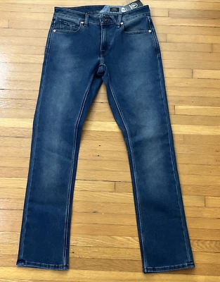 Volcom Vorta Slim Straight Low Dark Wash Stretch Jeans Mens 29 (29x32), MSRP $80 - Image 1 of 4