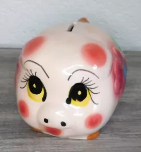 Hucha abierta vintage ~ Hucha antropomórfica kitsch MCM🔨🐷 - Imagen 1 de 6