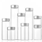 Wholesale Empty 5ml-200ml Clear Glass Bottles With Aluminum Silver Line Caps AP