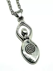 Spiral Earth Goddess Necklace Pendant Diana Artemis Goddess 18" Chain Wiccan - Picture 1 of 13