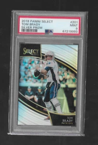 2018 Panini Select #201 Tom Brady Silver Prizm Field Level Patriots PSA 9 - Picture 1 of 2