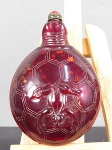 Chinese Frog Tortoise Carved Peking Glass Snuff Bottle - Picture 1 of 7