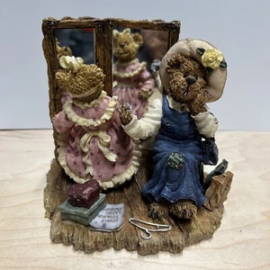 BOYDS RESIN BEARSTONE FIGURINE MARGARET WITH KRISTEN THERE GOES THE BUDGET 2001 - Picture 1 of 5