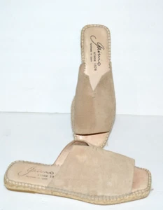 GAIMO TAN LEATHER/SUEDE SLIDE ON ESPADRILLES MULES SANDALS WOMEN SZ 39/8 *EUC* - Picture 1 of 10