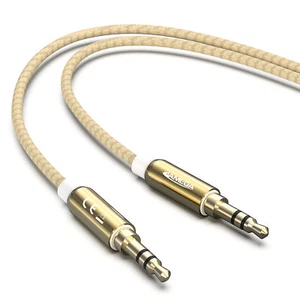 AUX Kabel 3,5mm Klinke-Stecker Klinken Stereo für iPhone TV Boxen Gold - Bild 1 von 9