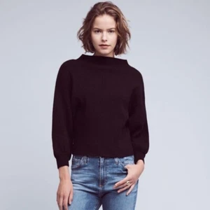 Anthropologie Line & Dot Britta Ballonärmel Pullover schwarz Gr. M - Bild 1 von 12